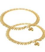 Gold emerald anklets