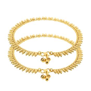 Gold emerald anklets 2
