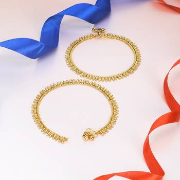 Gold emerald anklets 4
