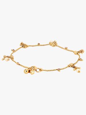 Gold cubic zirconia anklets 1
