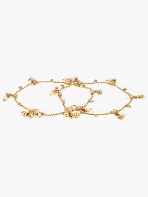 Gold cubic zirconia anklets 3