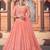 Peach embroidered georgette semi stitched lehenga