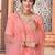 Peach embroidered georgette semi stitched lehenga