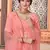 Peach embroidered georgette semi stitched lehenga
