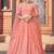 Peach embroidered georgette semi stitched lehenga