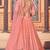 Peach embroidered georgette semi stitched lehenga
