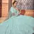 Sky-blue embroidered georgette semi stitched lehenga
