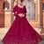 Dark-pink embroidered georgette semi stitched lehenga