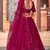 Dark-pink embroidered georgette semi stitched lehenga