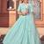 Sky-blue embroidered georgette semi stitched lehenga