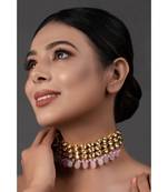 Pink Gold Tone Kundan Choker