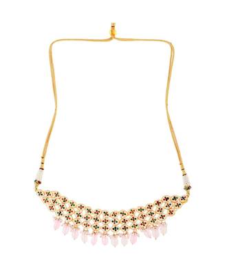 Pink Gold Tone Kundan Choker 3