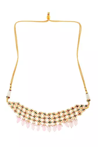 Pink Gold Tone Kundan Choker