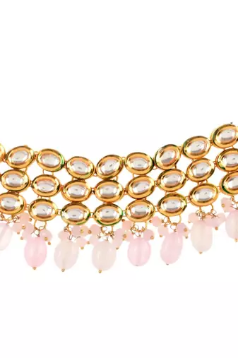 Pink Gold Tone Kundan Choker