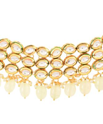 Ivory Beaded Handcrafted Kundan Choker 3