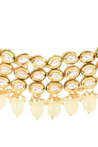 Ivory Beaded Handcrafted Kundan Choker