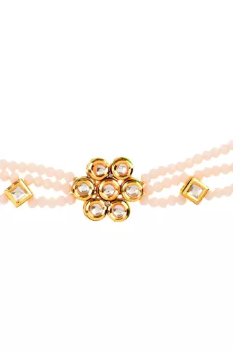 White Gold Tone Kundan Onyx Choker 