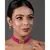Pink Gold Tone Kundan Beaded Choker Necklace with earrings