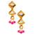 Pink Gold Tone Kundan Beaded Choker Necklace with earrings