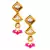Pink Gold Tone Kundan Beaded Choker Necklace with earrings