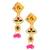 Pink Gold Tone Kundan Beaded Choker Necklace with earrings