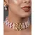 Pink mahroon beaded Gold Tone Kundan Inspired choker necklace with earrings