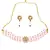 Pink mahroon beaded Gold Tone Kundan Inspired choker necklace with earrings