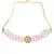 Pink mahroon beaded Gold Tone Kundan Inspired choker necklace with earrings