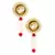 Pink mahroon beaded Gold Tone Kundan Inspired choker necklace with earrings