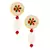 Pink mahroon beaded Gold Tone Kundan Inspired choker necklace with earrings