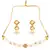 White Gold tone Kundan onyx Choker necklace with earrings