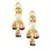 Pink Green Gold Tone Kundan Earrings