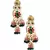 Pink Green Gold Tone Kundan Earrings