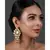 Handcrafted Pink Green Gold Tone Kundan Earrings