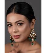 Handcrafted Emerald Ruby Gold Tone Kundan Earrings