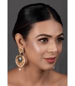 Pearl beaded Kundan Inspired Drop Earrings