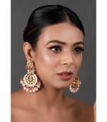 Pearl & Pink Beaded Gold Toned Kundan Earrings