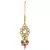Pink Beaded Gold Tone Kundan Handcrafted Mang Tikka