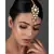 Pink Beaded Gold Tone Kundan Handcrafted Mang Tikka