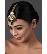 Emerald Beaded Kundan Inspired Mang Tikka