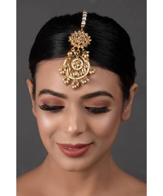 Gold Tone Kundan Handcrafted Maang Tikka 1