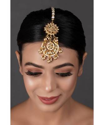 Gold Tone Kundan Handcrafted Maang Tikka 5