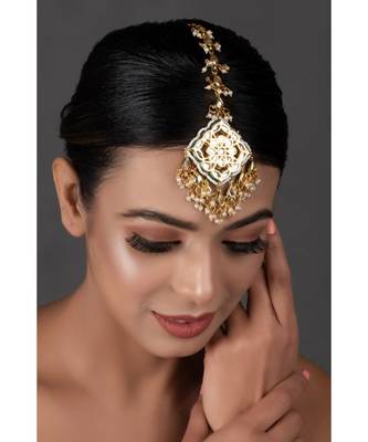 Gold Tone Kundan Inspired Maang Tikka 2