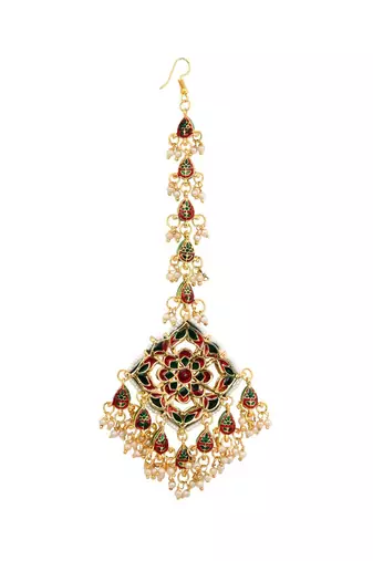 Gold Tone Kundan Inspired Maang Tikka