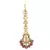 Pink Green Gold Tone Kundan Inspired Maang Tikka with Earrings
