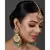 Pink Green Gold Tone Kundan Inspired Maang Tikka with Earrings