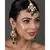 Emerald beaded Kundan inspired Mang Tikka with earrings