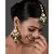 Emerald beaded Kundan inspired Mang Tikka with earrings