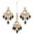 Emerald beaded Kundan inspired Mang Tikka with earrings