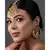 Gold tone Kundan inspired Mang tikka with earrings